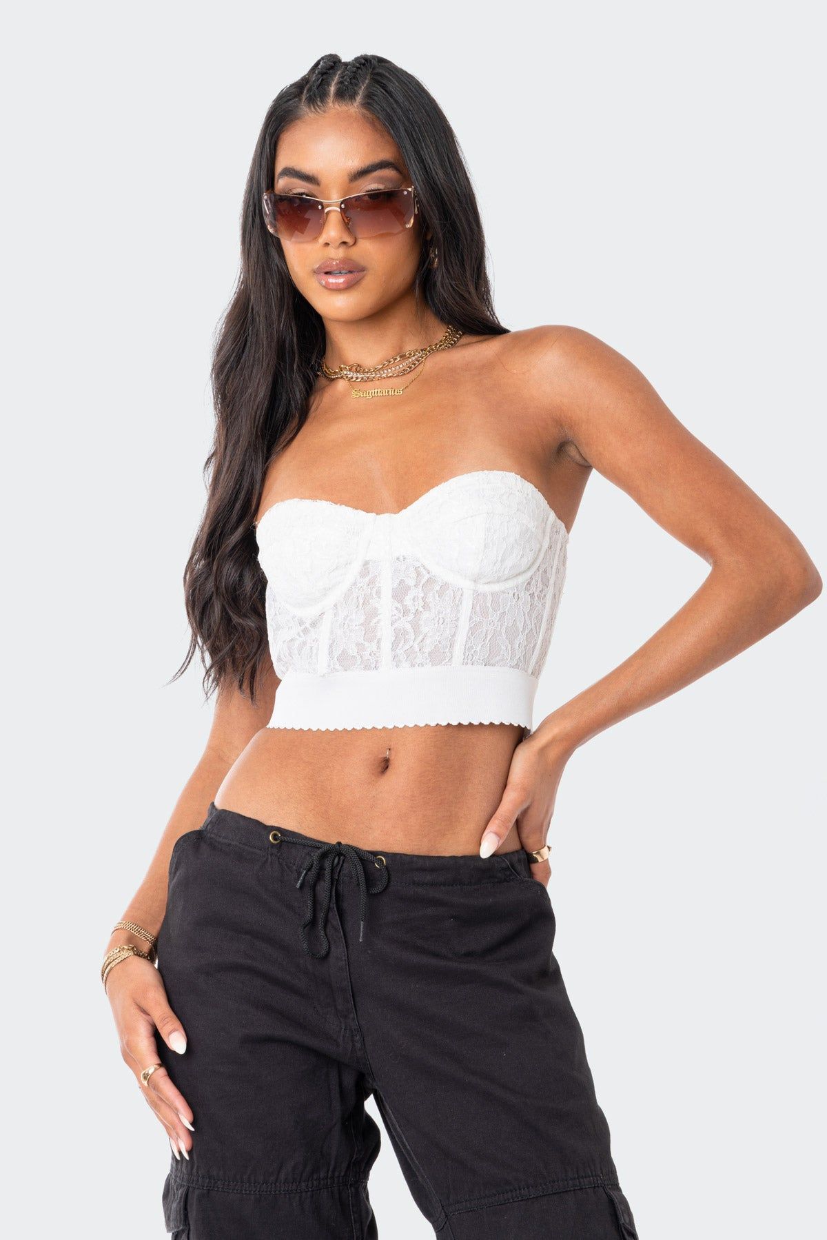 Lola Lace Corset Top sold by Edikted product image thumbnail 2