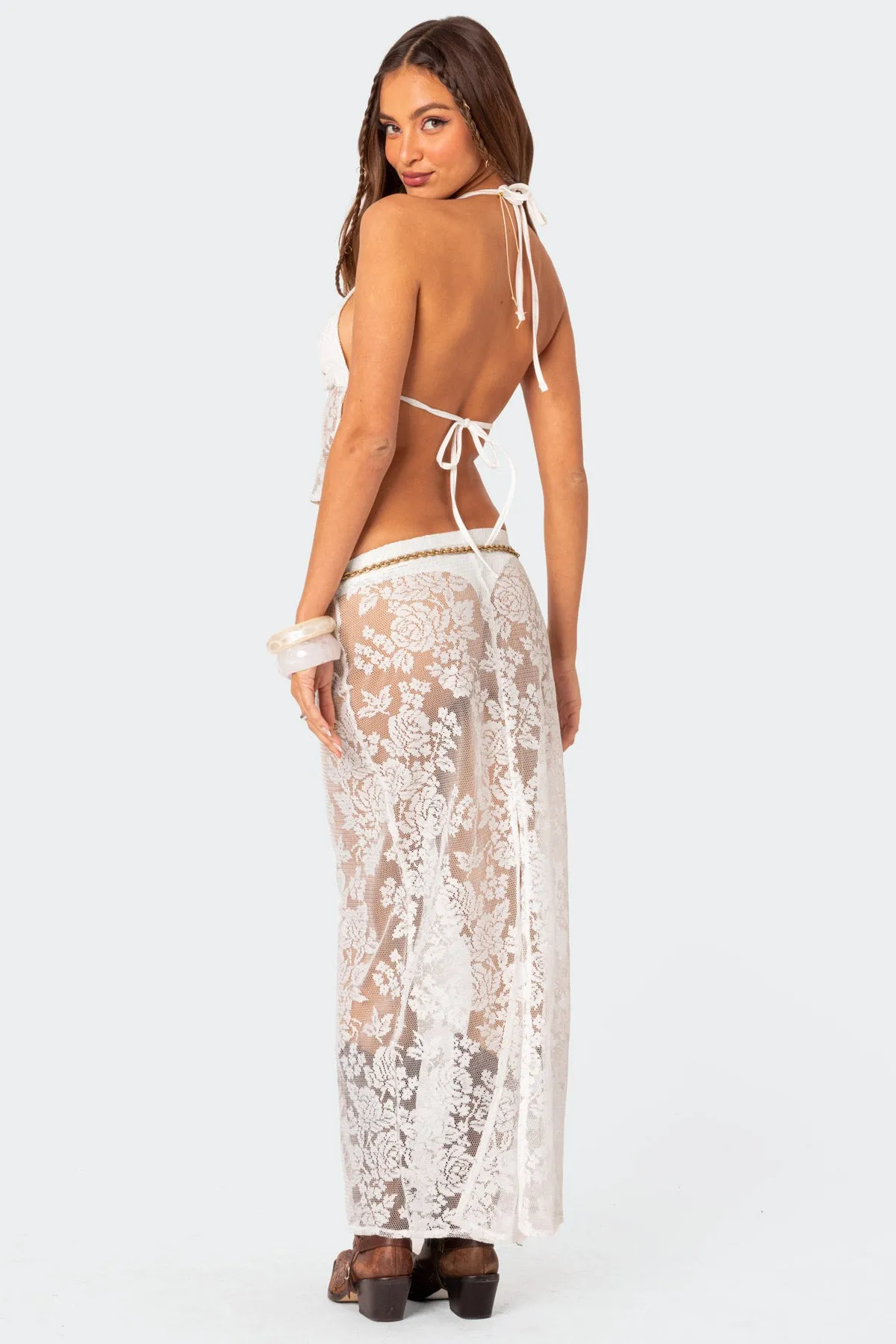 Bess Sheer Lace Maxi Skirt sold by Edikted product image thumbnail 5