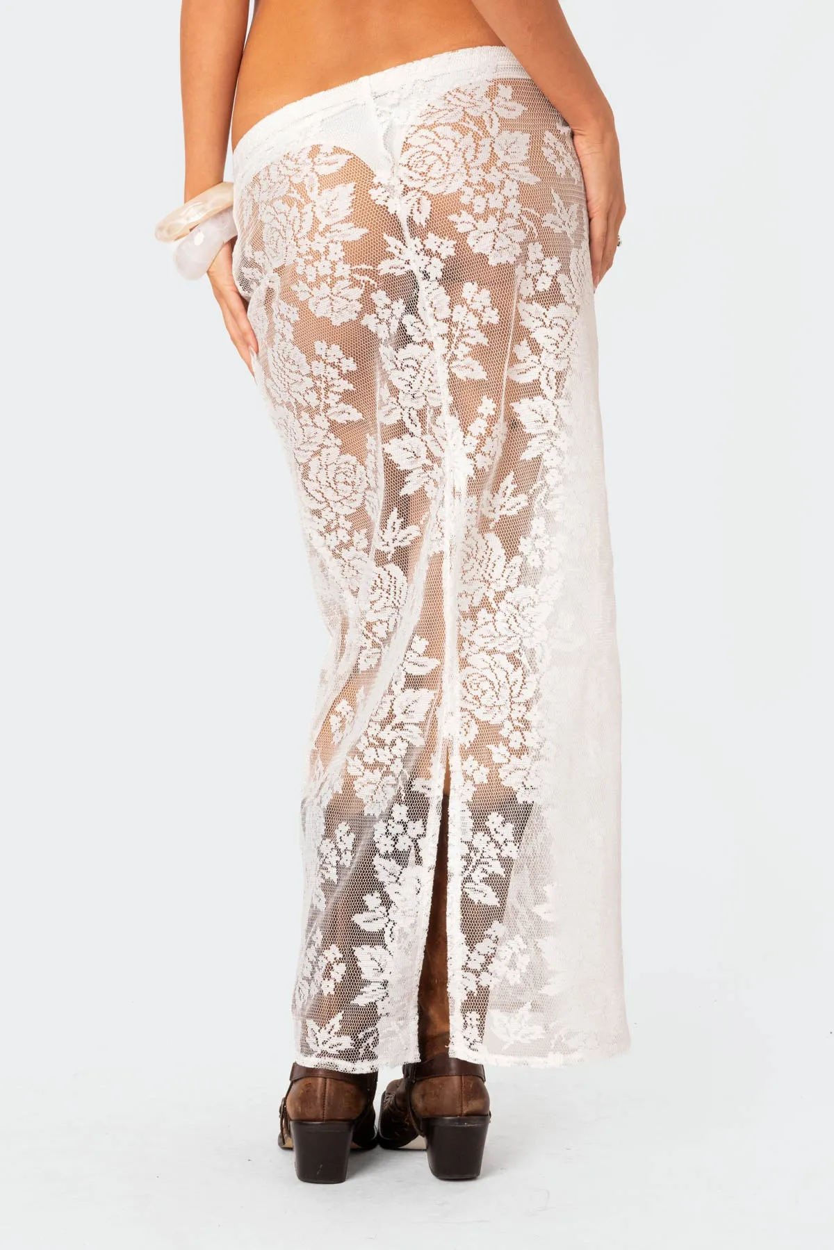 Bess Sheer Lace Maxi Skirt sold by Edikted product image thumbnail 4