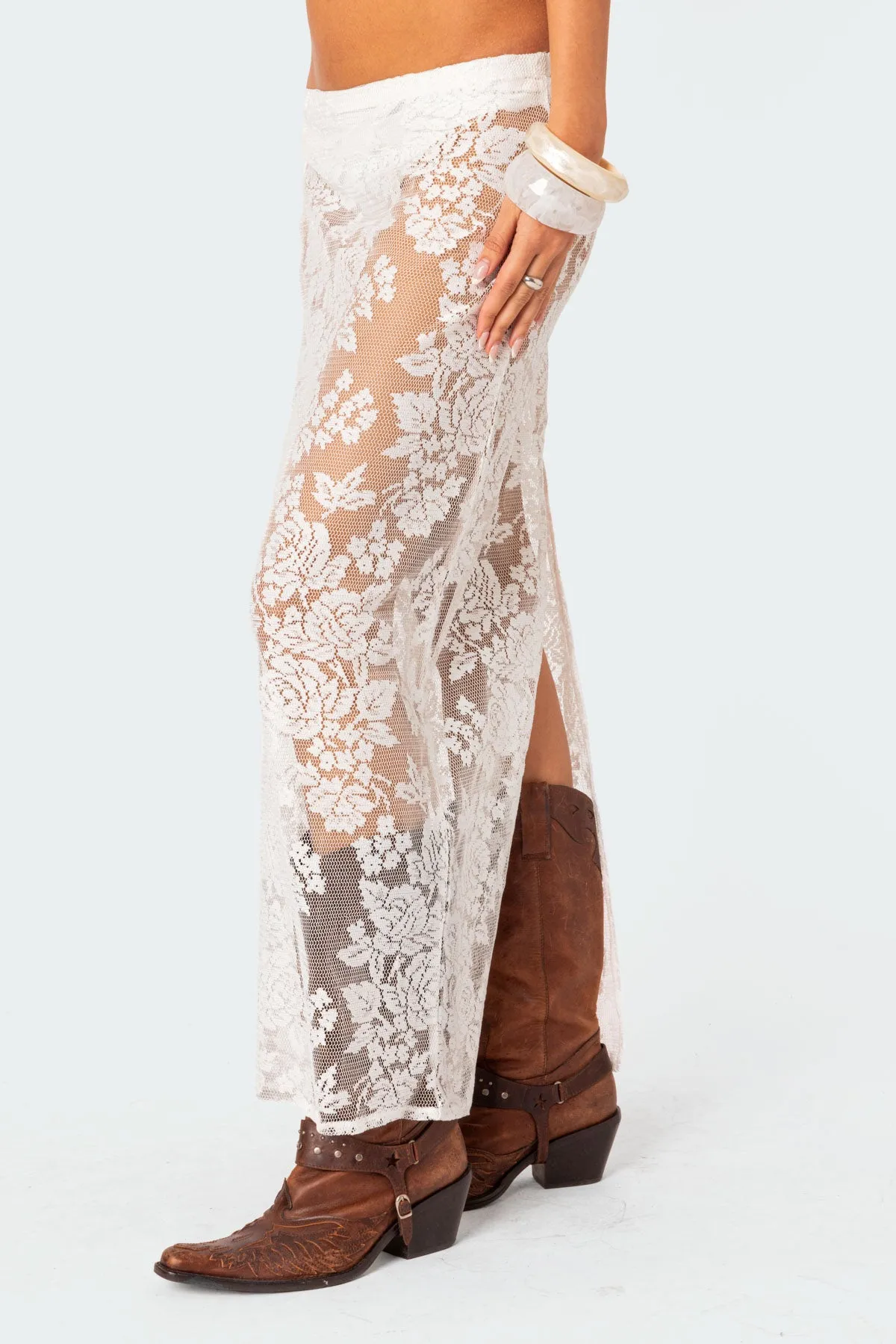 Bess Sheer Lace Maxi Skirt sold by Edikted product image thumbnail 3