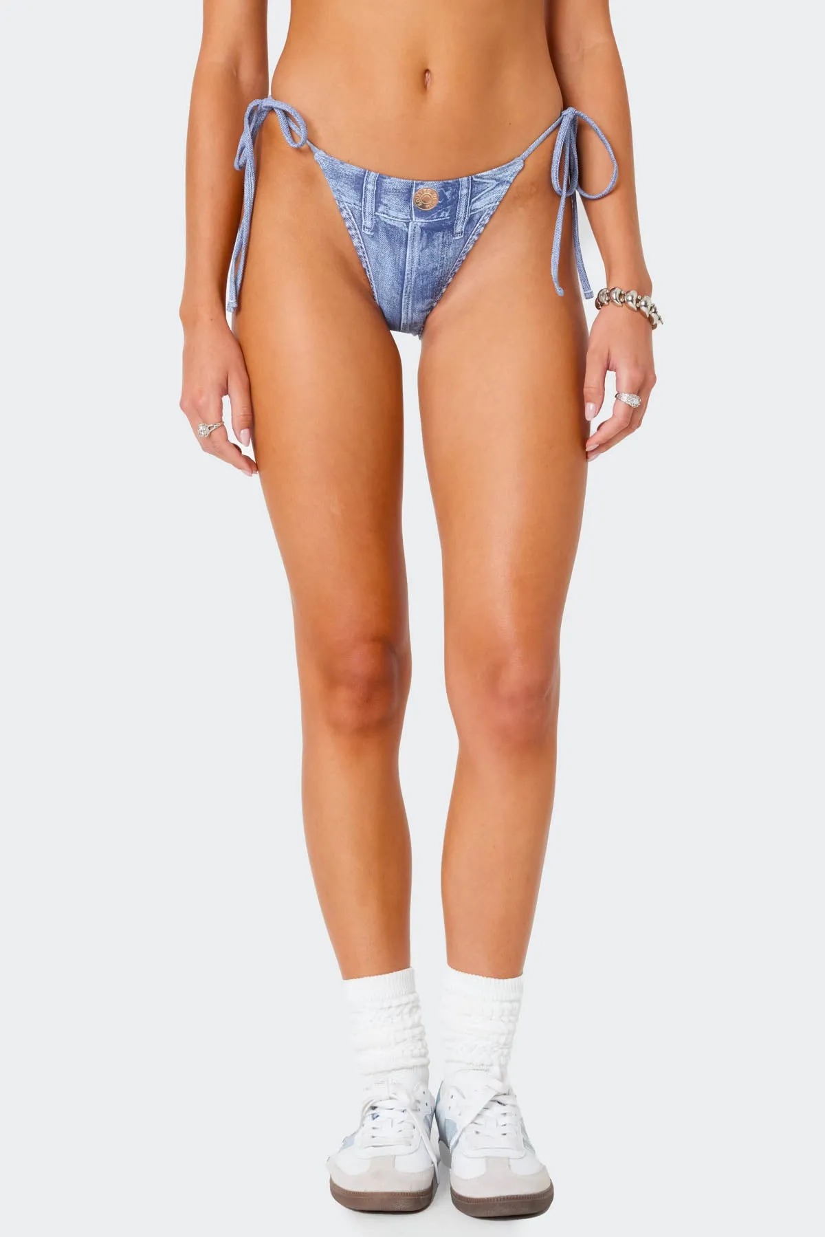 Denim Printed String Bikini Bottom sold by Edikted product image thumbnail 2