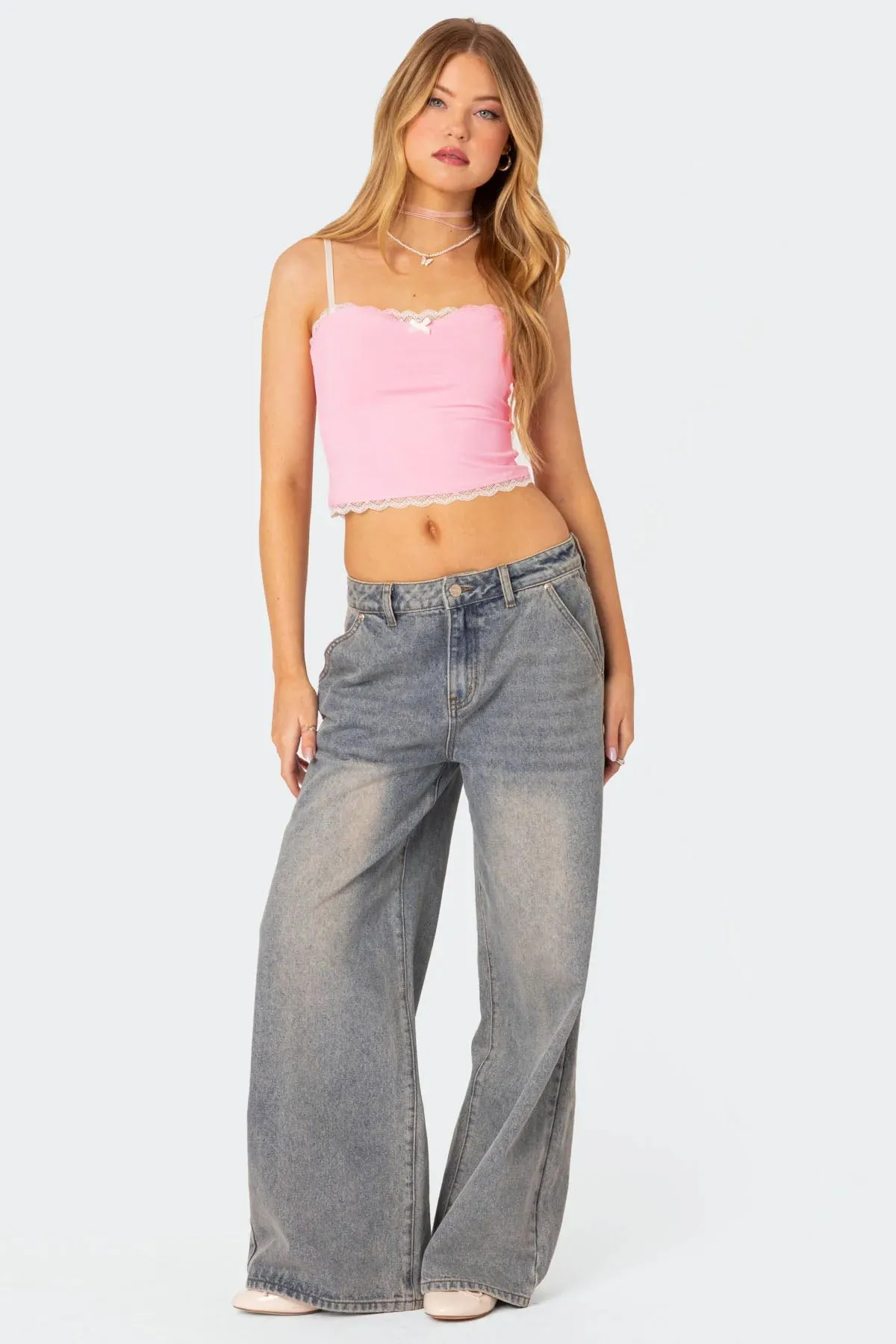 Alara Lace Trim Tank Top sold by Edikted product image thumbnail 3