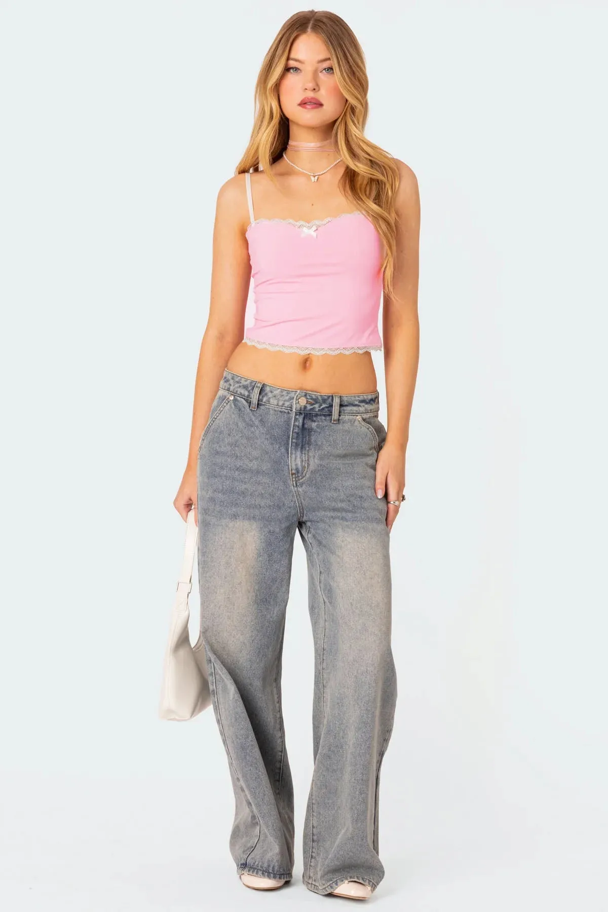 Alara Lace Trim Tank Top sold by Edikted product image thumbnail 2