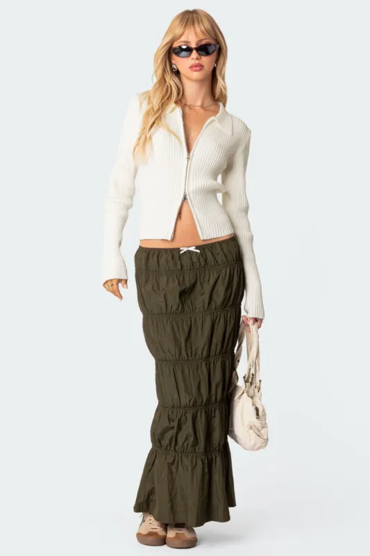 Tiered Scrunch Maxi Skirt sold by Edikted
