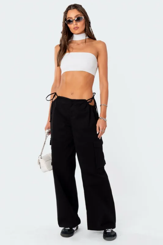 Carlo Low Rise Side Cut Out Cargo Pants sold by Edikted
