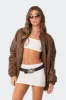 Faux Leather Oversized Bomber Jacket sold by Edikted