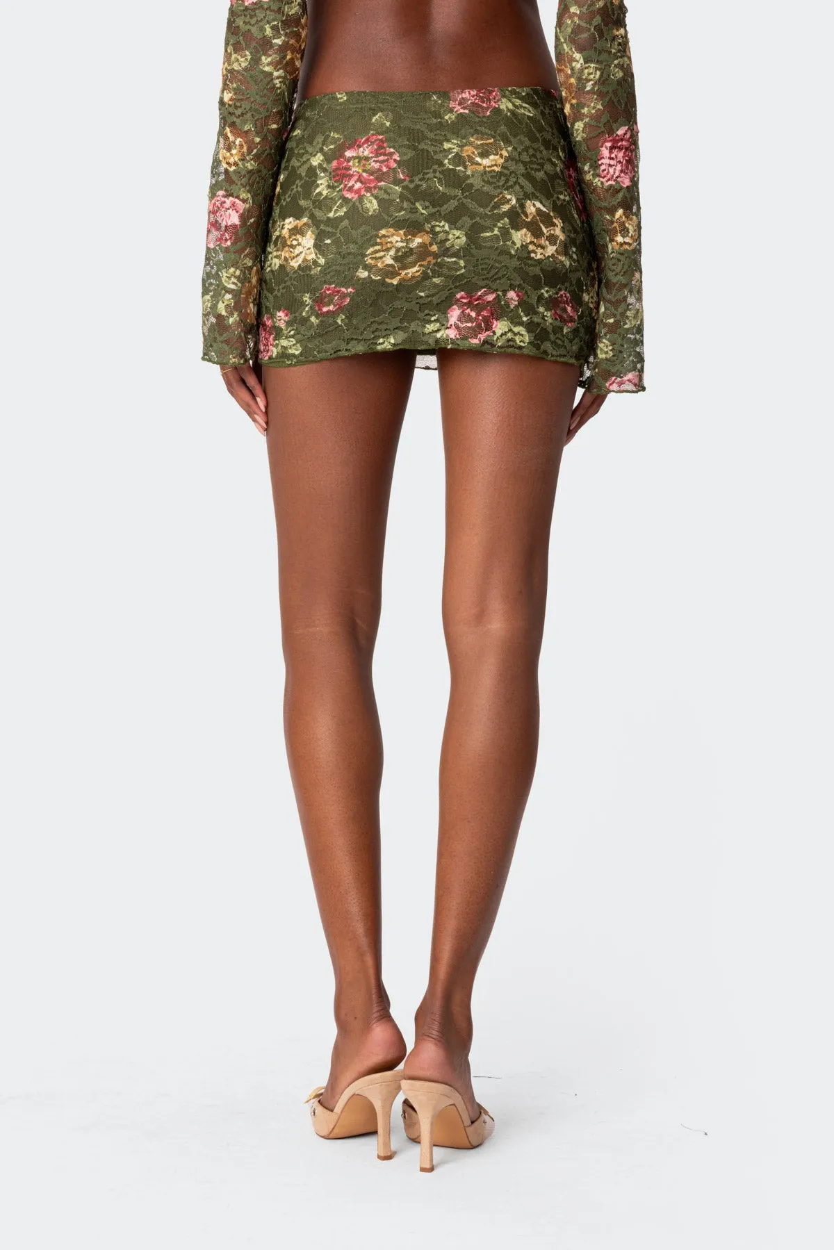 Orchard Printed Lace Mini Skirt sold by Edikted product image thumbnail 5
