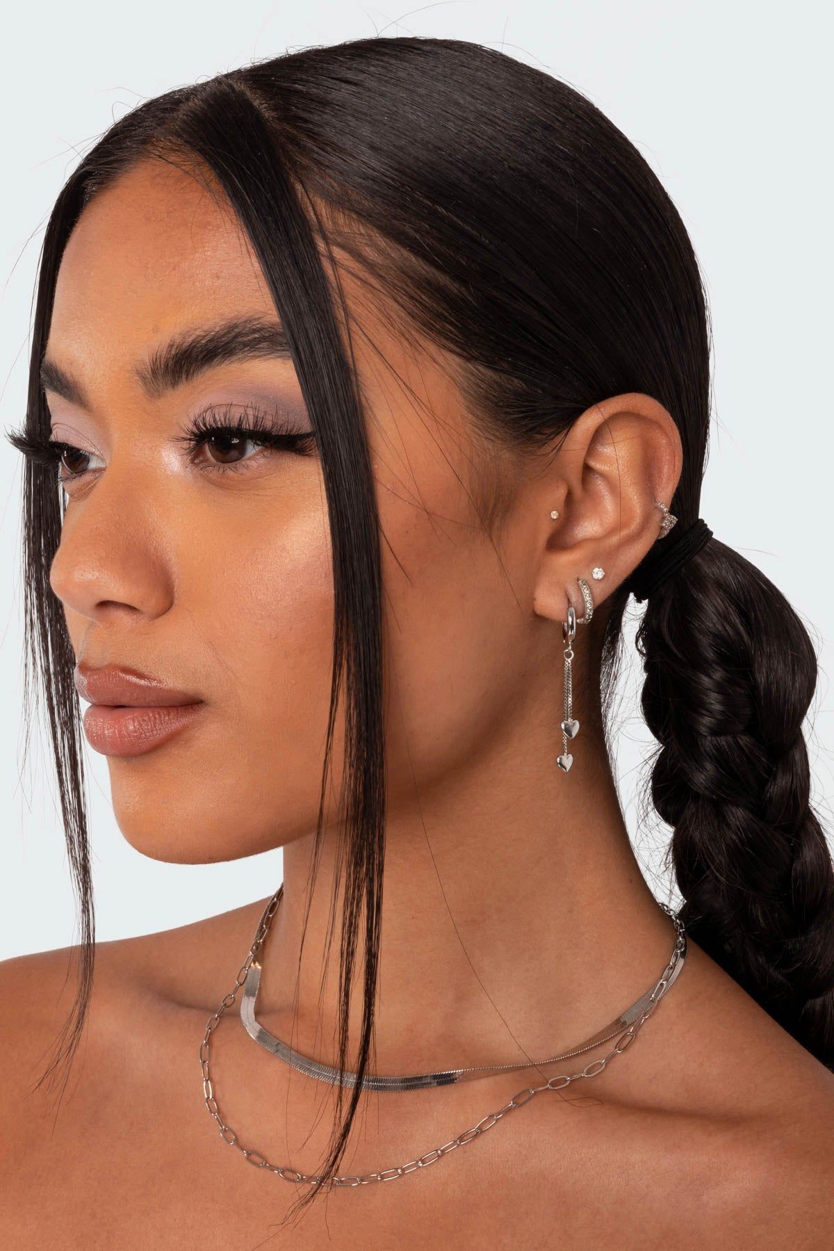 Drop Heart Hoop Earrings sold by Edikted