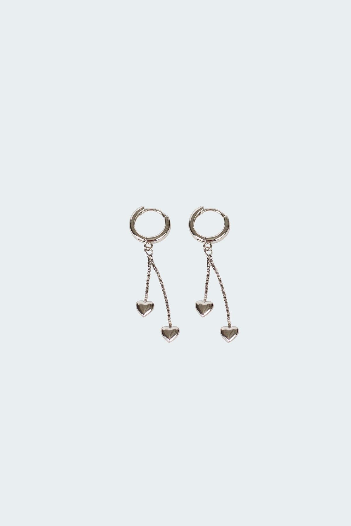 Drop Heart Hoop Earrings sold by Edikted product image thumbnail 2