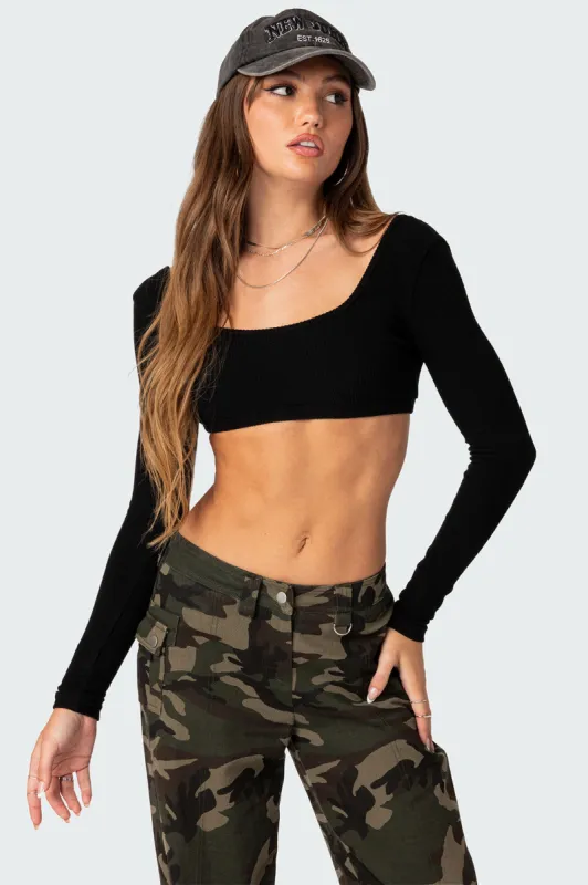 Sydney Ribbed Open Back Crop Top sold by Edikted