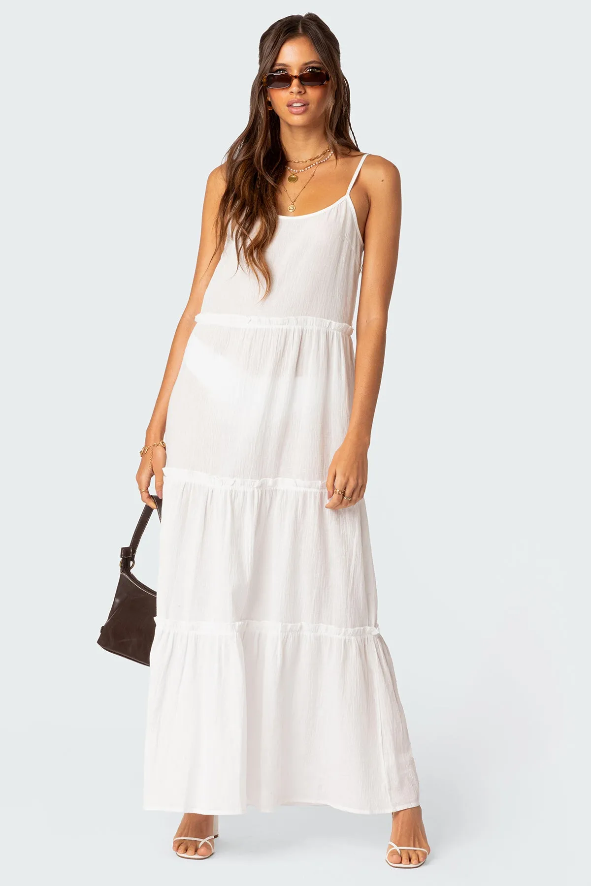 Radiant Tiered Maxi Dress sold by Edikted