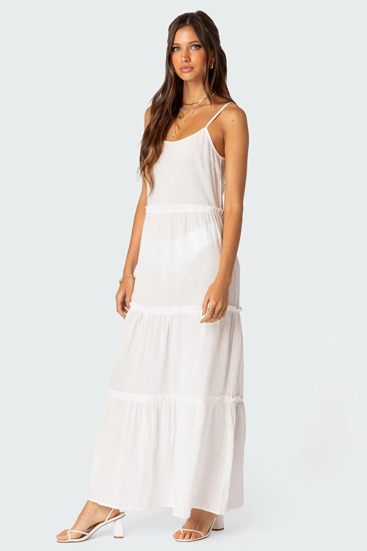 Radiant Tiered Maxi Dress sold by Edikted product image thumbnail 5