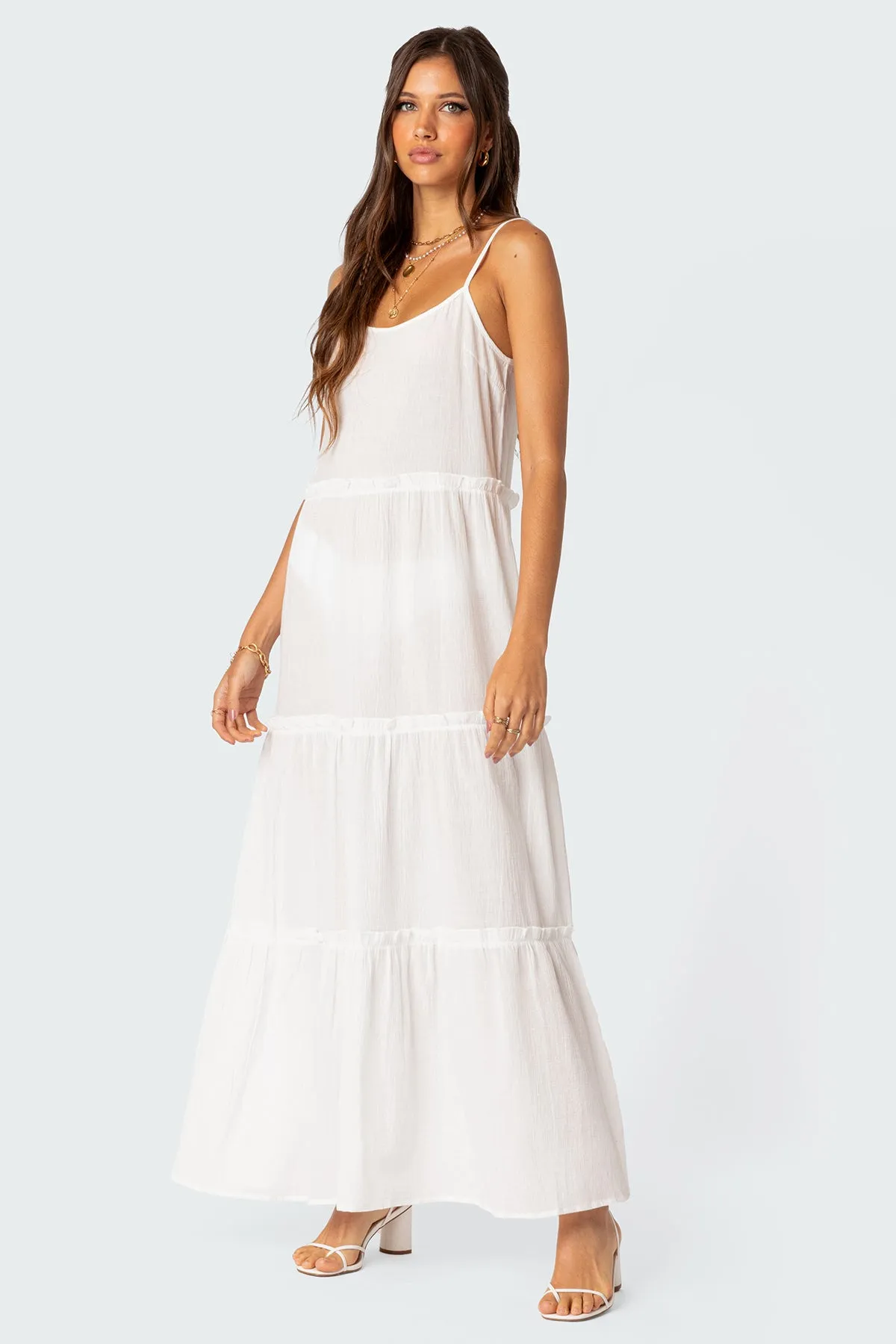 Radiant Tiered Maxi Dress sold by Edikted product image thumbnail 3