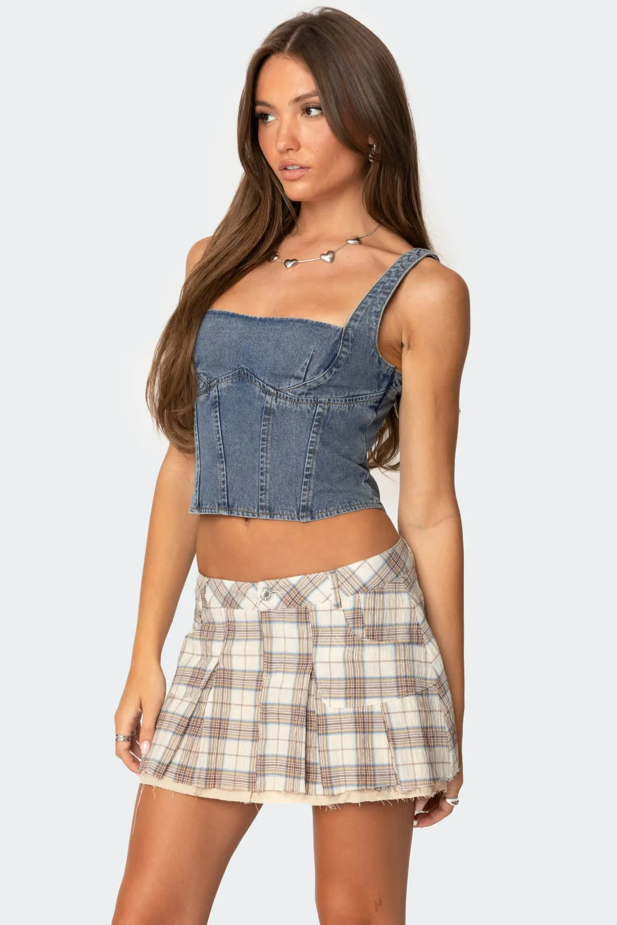 Pollie Denim Bustier Top sold by Edikted product image thumbnail 3
