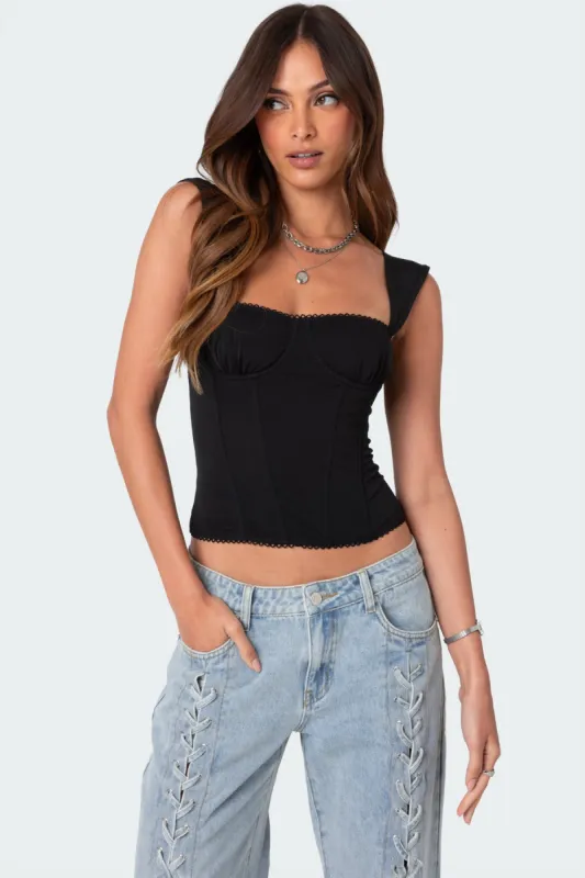 Marcella Wide Strap Corset made by Edikted