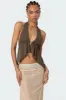 Freda Open Back Chiffon Top sold by Edikted