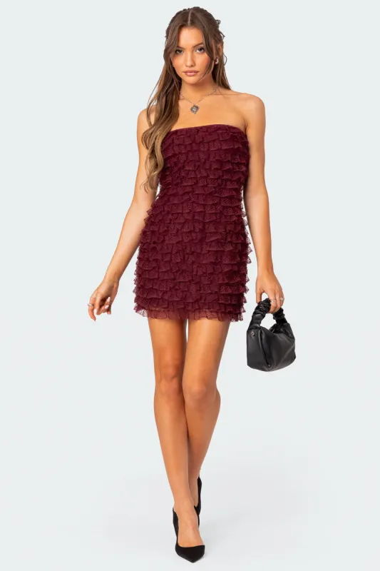 Rinna Ruffle Mini Dress | Parallel