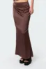 Satin Low Rise Back Slit Maxi Skirt sold by Edikted