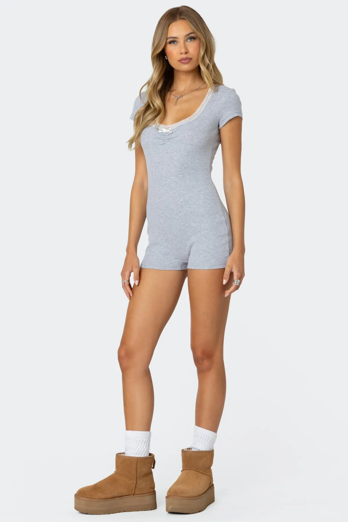 Lincoln Ribbed Romper sold by Edikted product image thumbnail 3