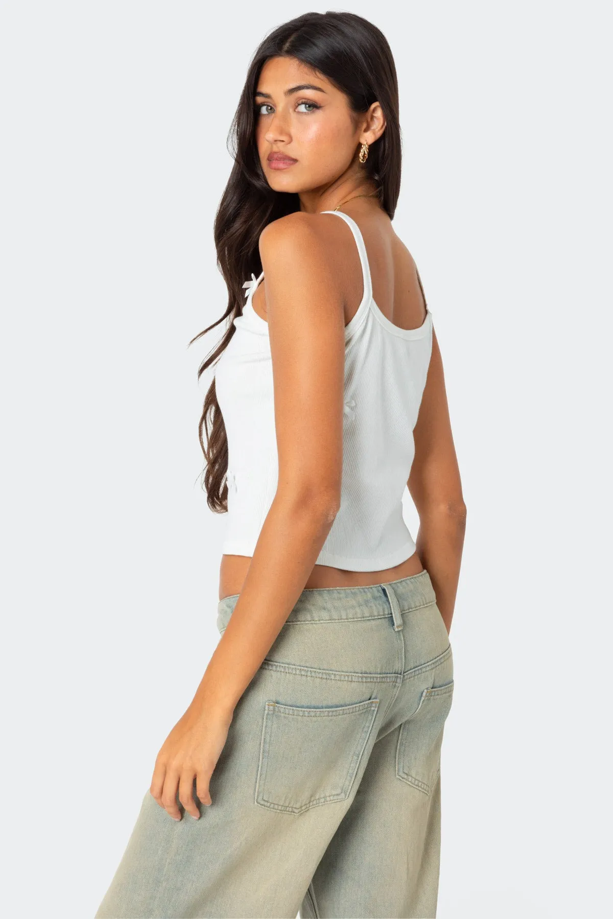 Emilia Ribbed Bow Tank Top sold by Edikted product image thumbnail 4