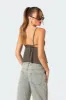 Button Up Linen Look Tank Top sold by Edikted