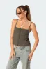 Button Up Linen Look Tank Top sold by Edikted