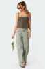 Button Up Linen Look Tank Top sold by Edikted