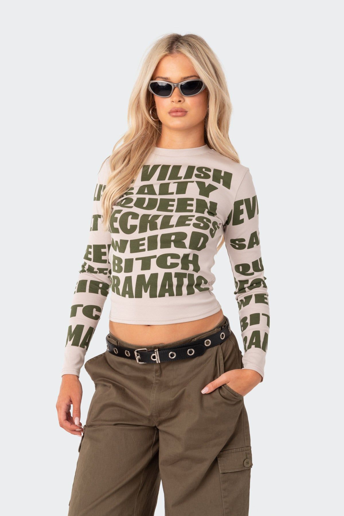 Devilish Long Sleeve T-Shirt sold by Edikted product image thumbnail 4