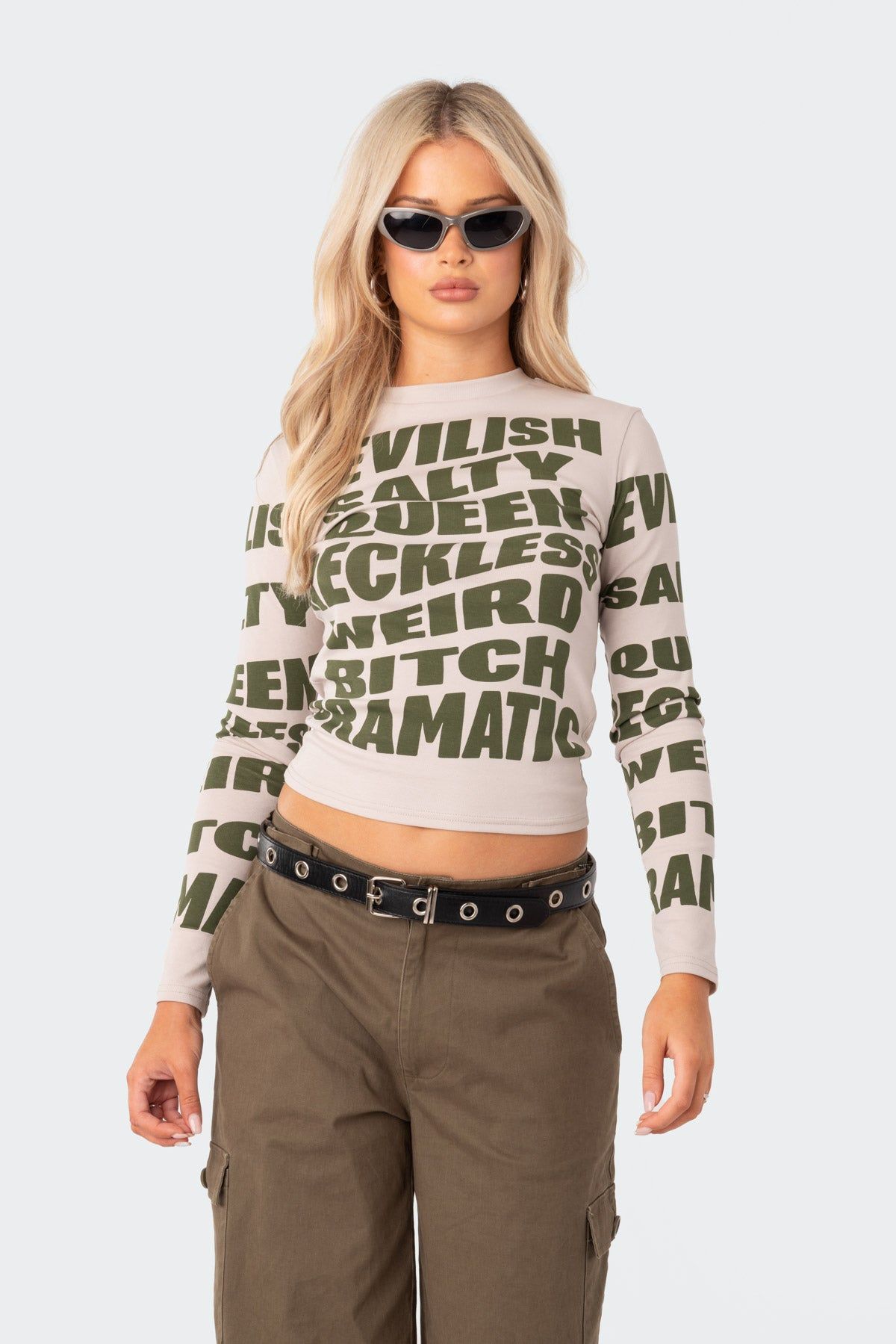 Devilish Long Sleeve T-Shirt sold by Edikted product image thumbnail 2