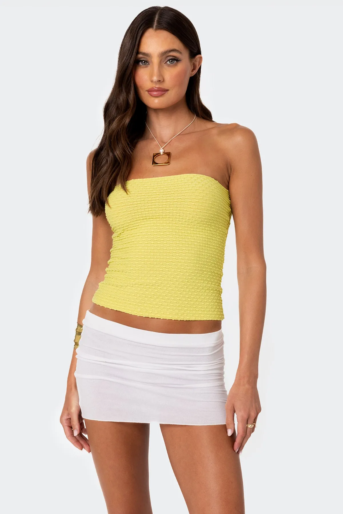 Albina Textured Tube Top sold by Edikted