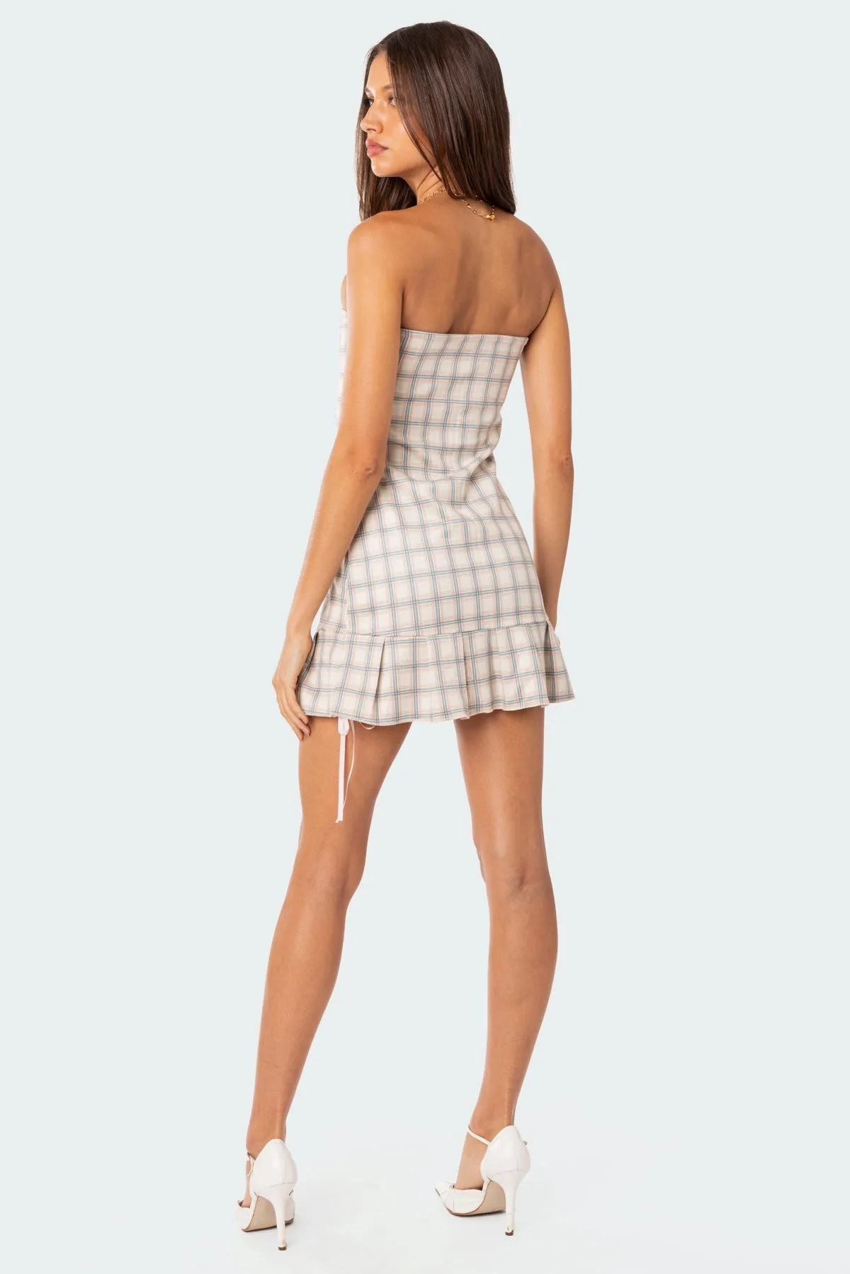 Scotland Ruffle Hem Mini Dress sold by Edikted product image thumbnail 4