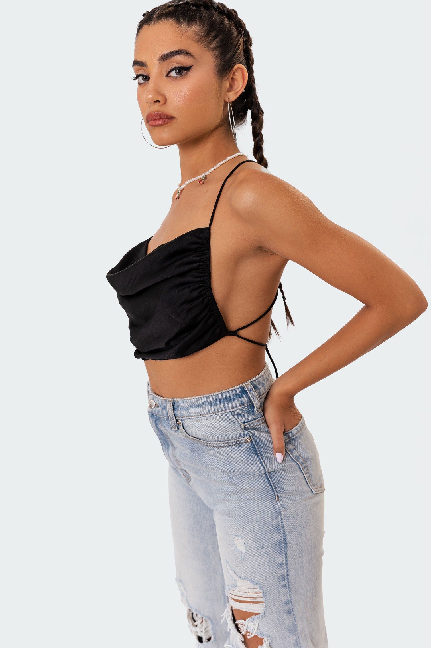 Jordyn Open Back Crop Top sold by Edikted product image thumbnail 3