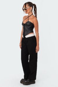 Mila Faux Leather Corset sold by Edikted