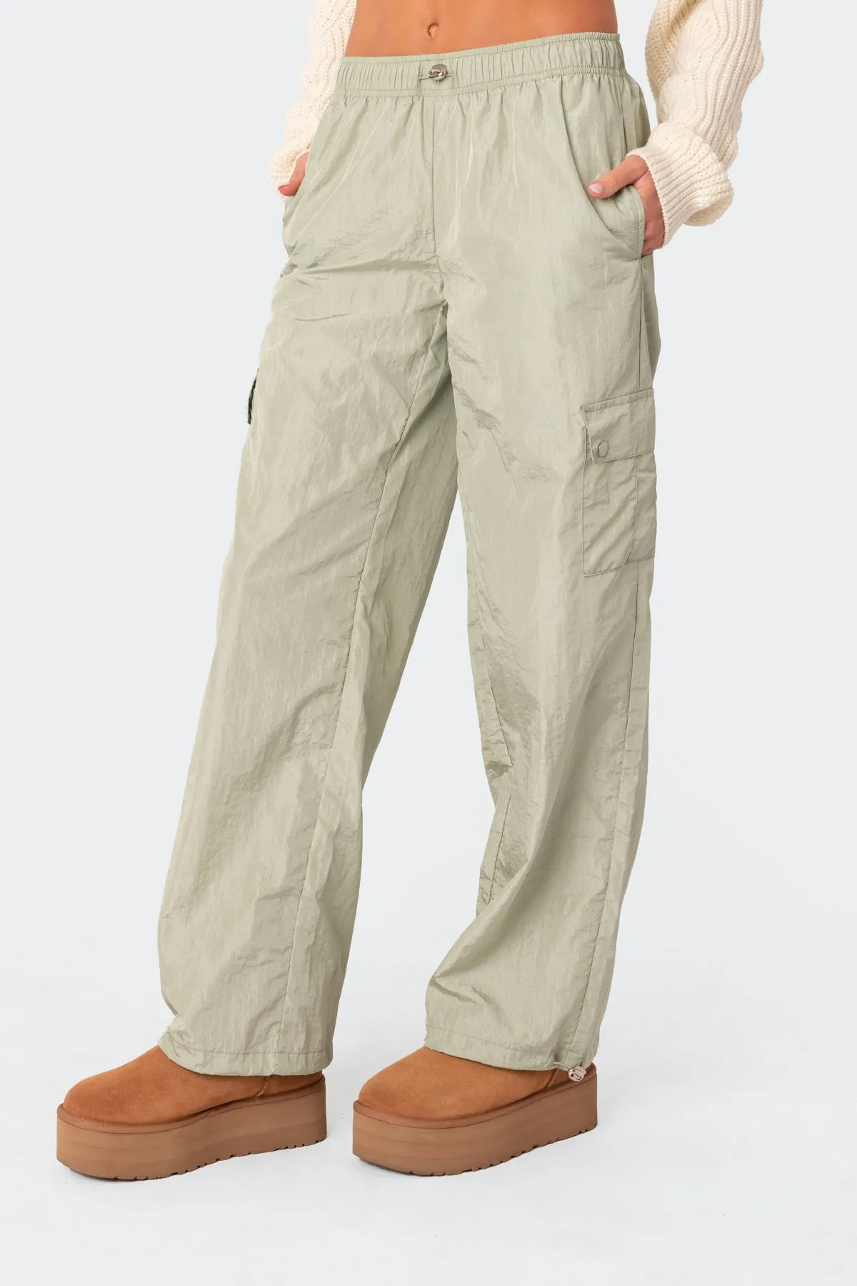 Roy Low Rise Nylon Cargo Pants sold by Edikted product image thumbnail 4