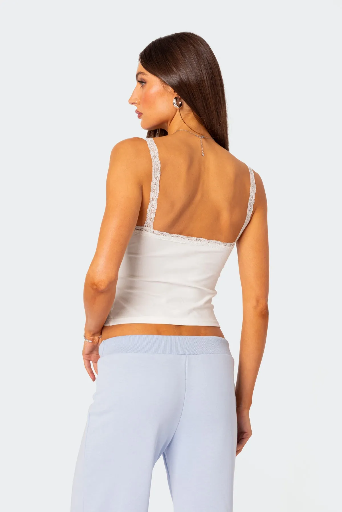 Amilia Lace Trim Tank Top sold by Edikted product image thumbnail 2