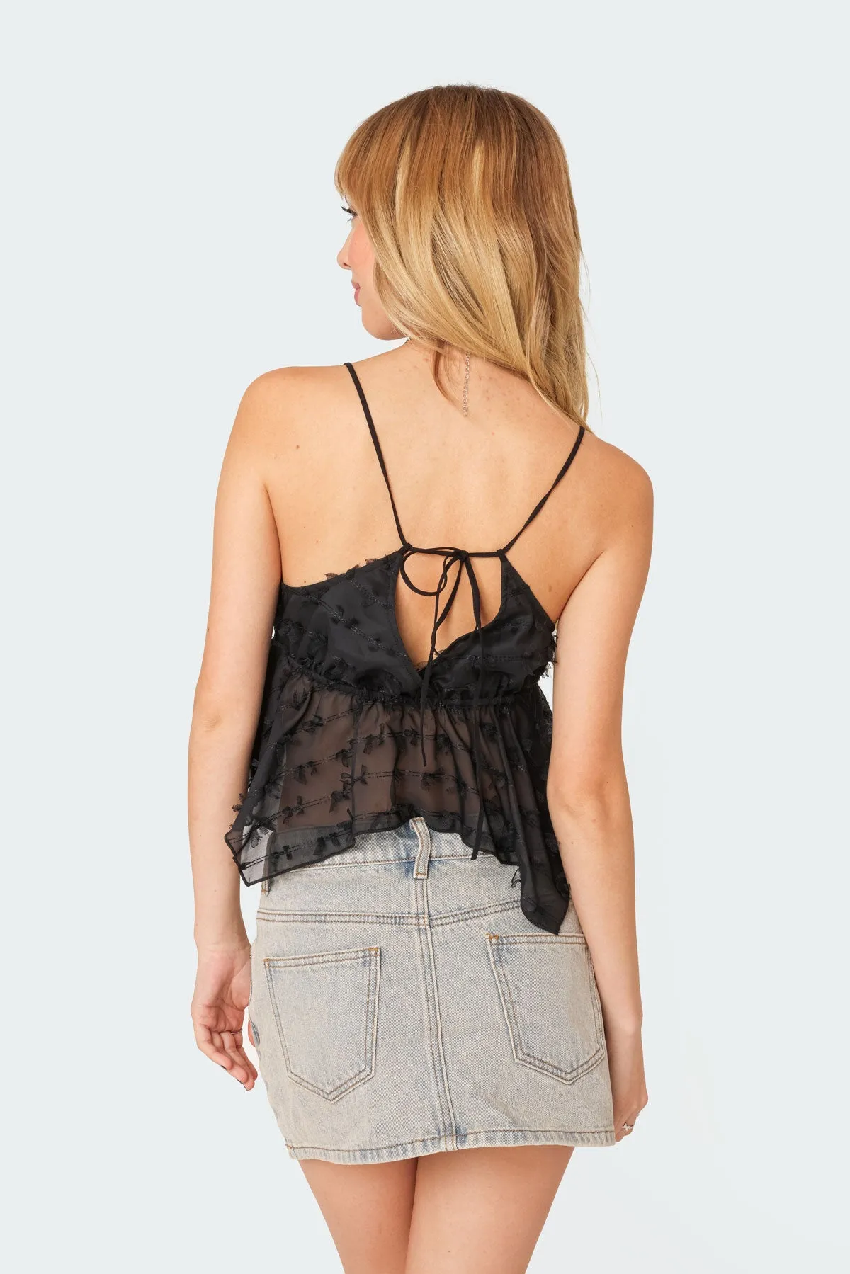 Flutter Frilled Tie Back Top sold by Edikted product image thumbnail 5