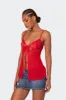 Mimosa Sheer Lace Long Tank Top sold by Edikted