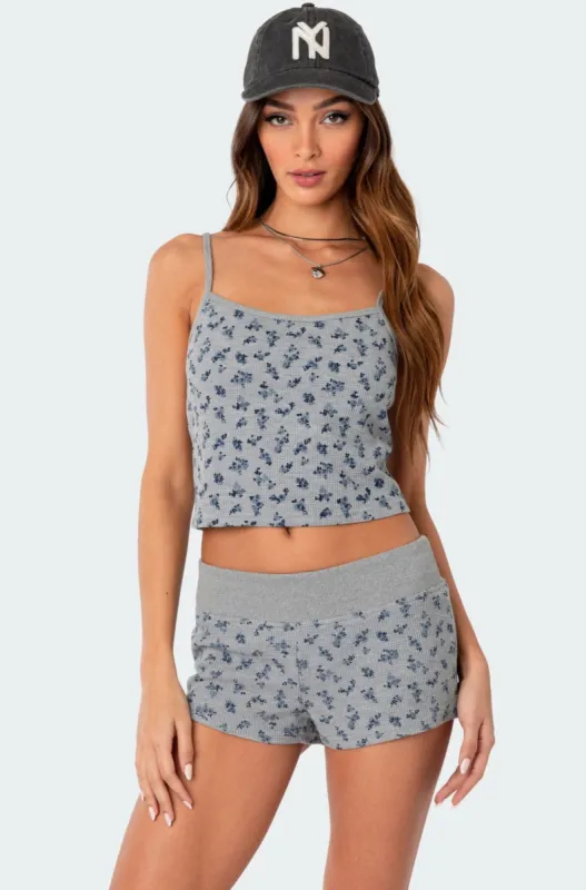 Wildflower Waffle Tank Top sold by Edikted