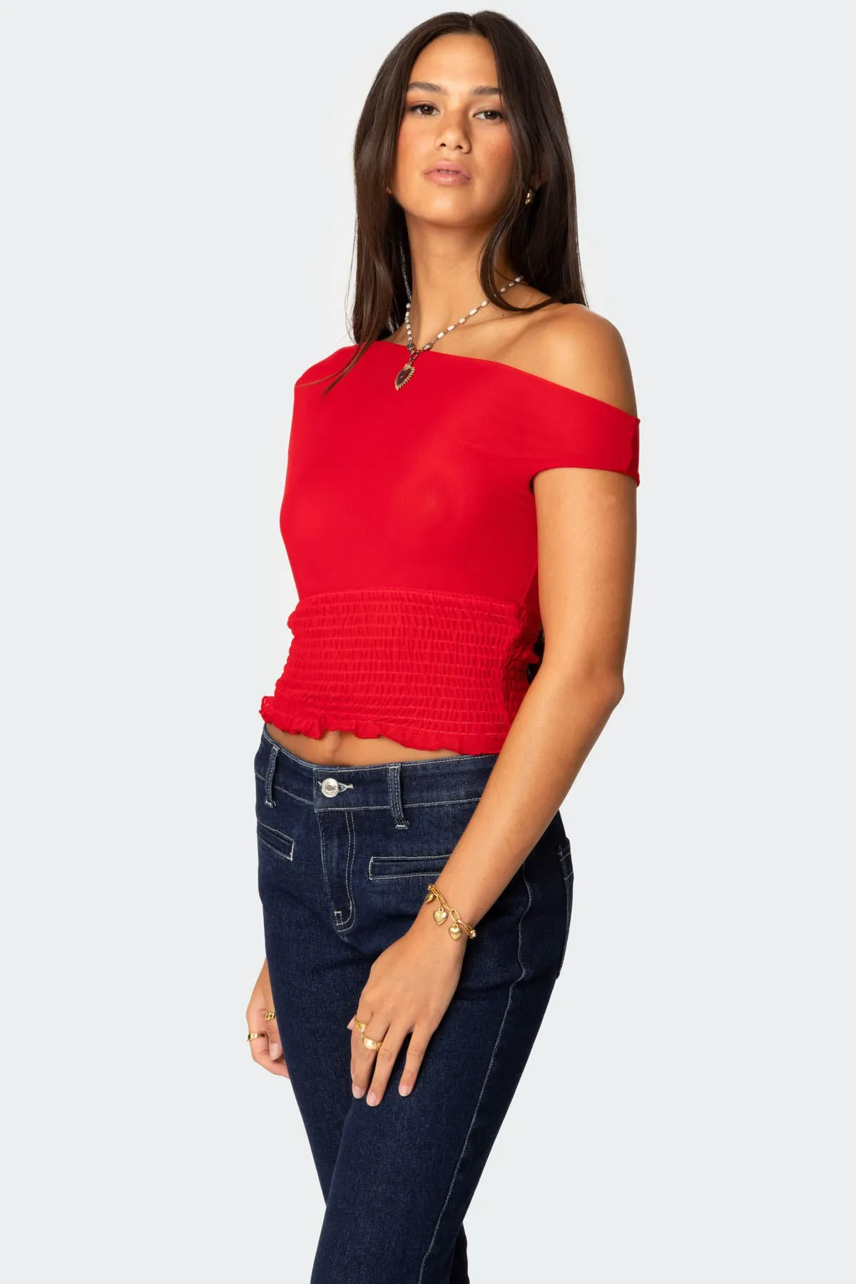 Jenny Scrunched Asymmetric Top sold by Edikted product image thumbnail 3