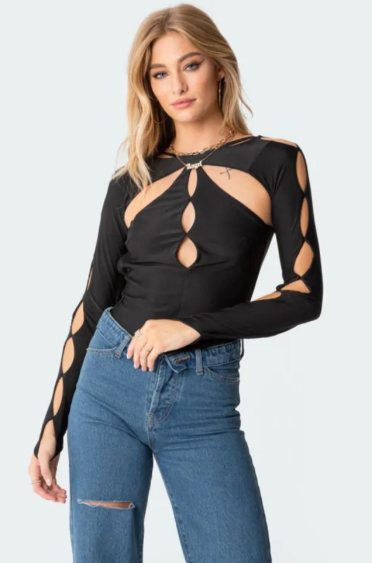 Dion Open-Back Bodysuit sold by Edikted