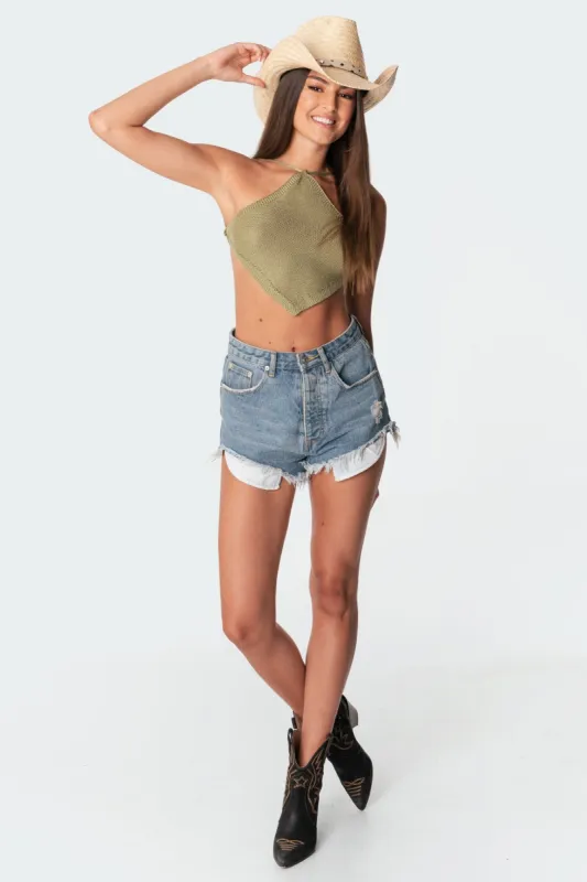 Harlow Knitted Open-Back Top made by Edikted