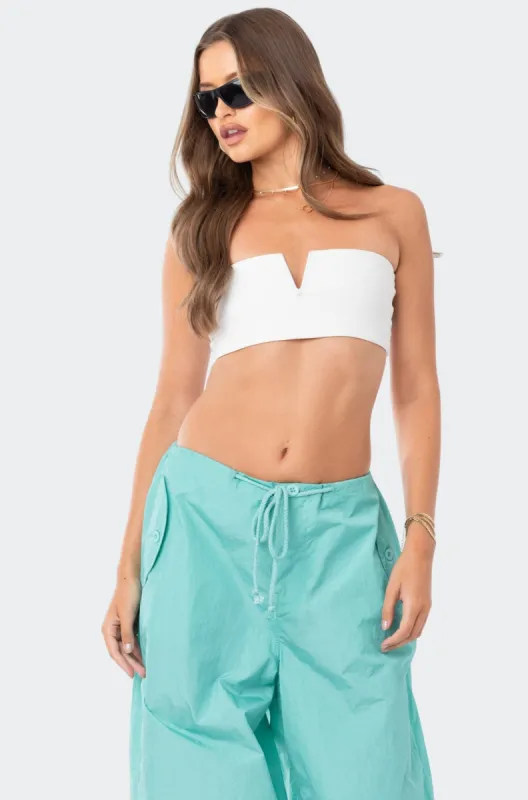 V Strapless Crop Top sold by Edikted
