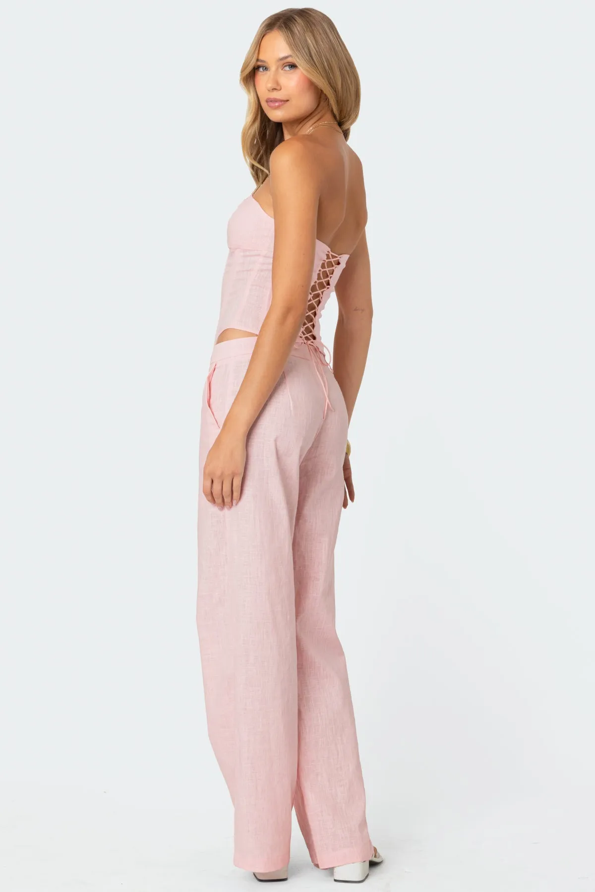 Arya Linen Look Corset sold by Edikted product image thumbnail 4