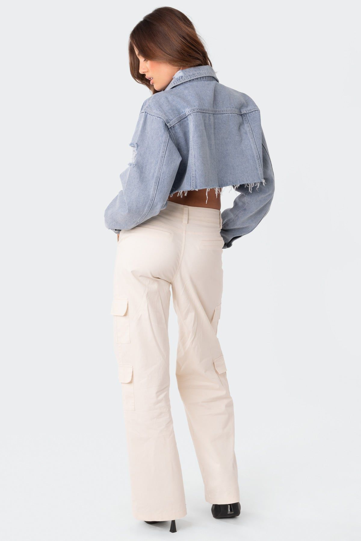 Addison Cropped Denim Jacket sold by Edikted product image thumbnail 5