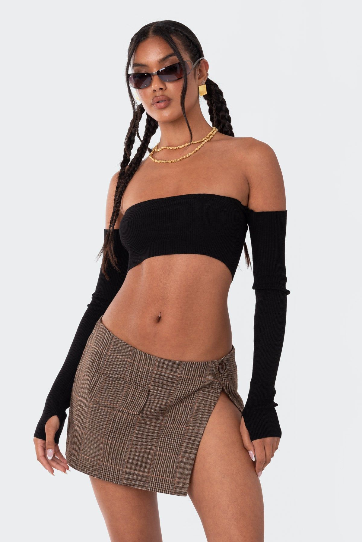 Dylan Knitted Bandeau Top sold by Edikted