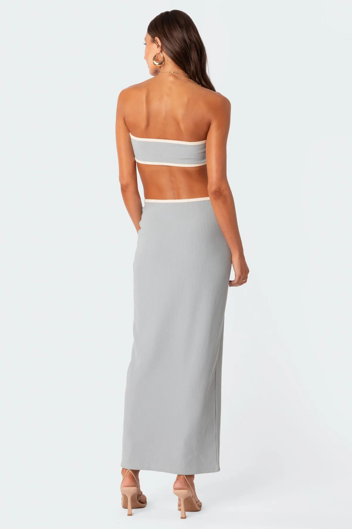 Michelle Ribbed Cut Out Maxi Dress sold by Edikted product image thumbnail 4