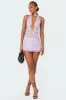Danny Open Back Sheer Lace Mini Dress sold by Edikted