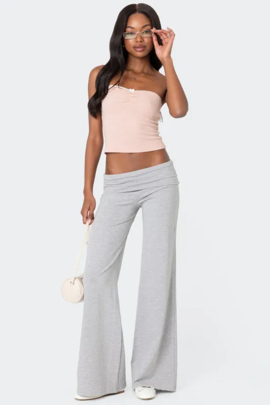Wide Leg Fold Over Pants sold by Edikted