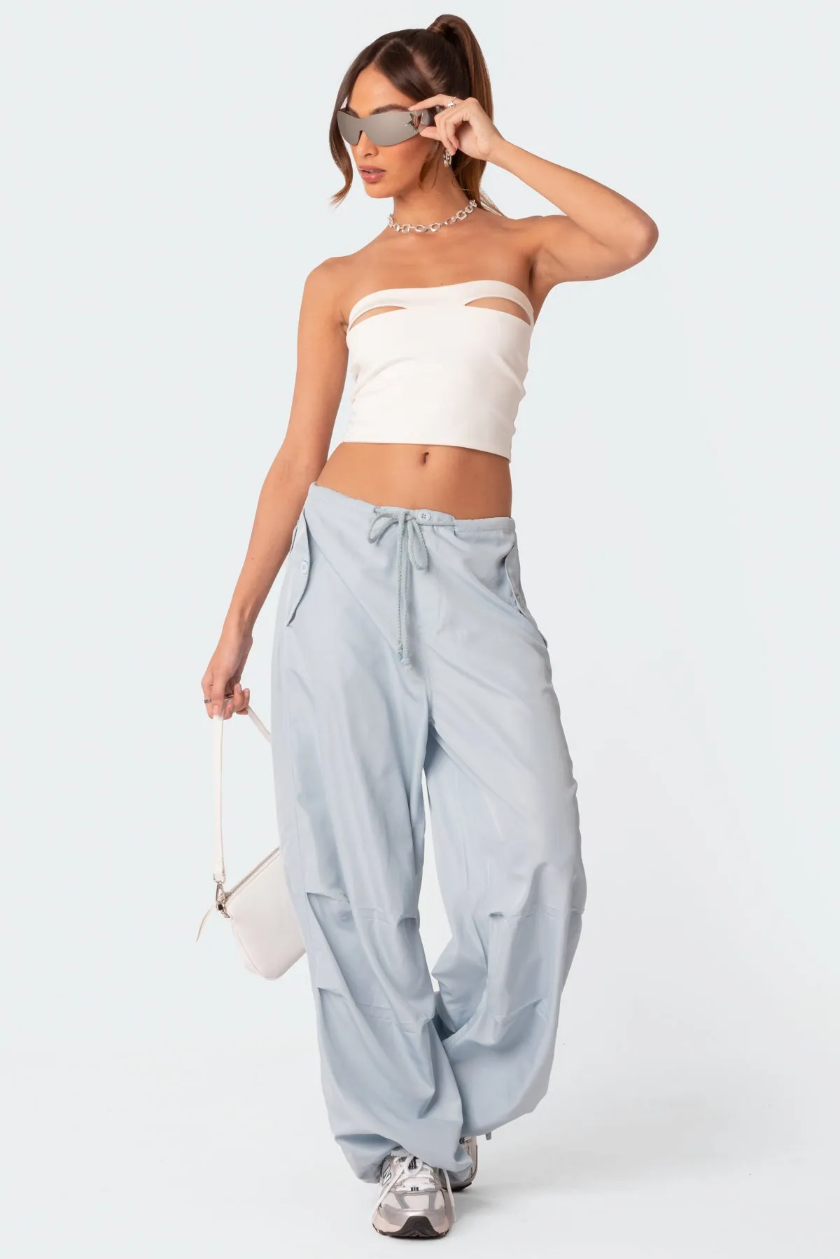 Jace Low Rise Nylon Cargo Pants sold by Edikted