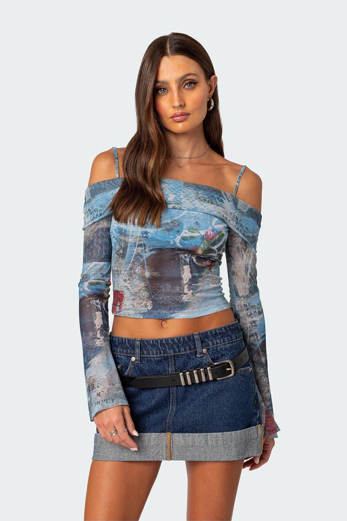 Love Letter Printed Mesh Top sold by Edikted